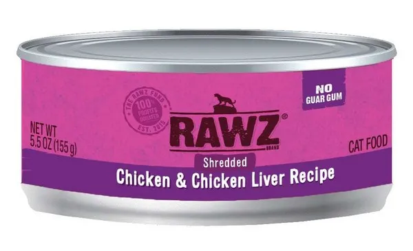 18/3 oz. Rawz Shredded Chicken & Chicken Liver - Food
